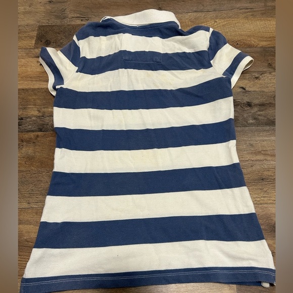 Abercrombie & Fitch VTG Navy and Cream Polo Shirt - Picture 4 of 4
